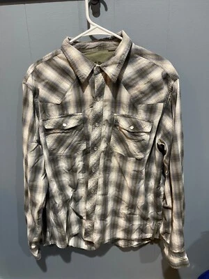 Gotcha Camisa Deportiva Franela Cuadros Botón a Presión Informal Hombre Camisa Talla L Foto 1 de 4