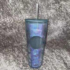 Starbucks 2022 Iridescent Mermaid Siren Scale Wave Cup Tumbler 24oz Venti - Picture 1 of 4