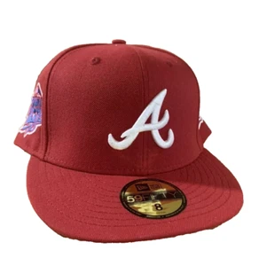 Atlanta Braves Mütze rot lachs Sangria New Era 59Fifty Größe 8 1999 World Series - Bild 1 von 2