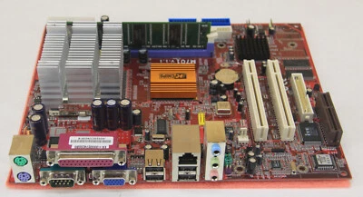 PC Chips M701 V1.1 Motherboard w/ Via C800A CPU, 128MB DDR RAM, Fanless, Silent  - Image 1 of 4
