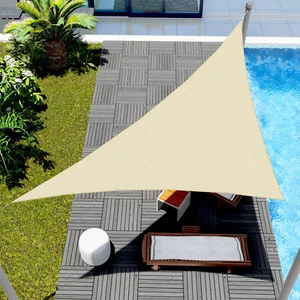 Custom Size Beige Right Triangle Sun Shade Sail Outdoor Canopy Awning Patio Pool - Picture 1 of 13