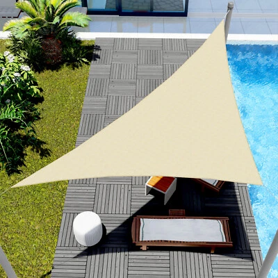 WINDSCREEN4LESS Custom Size Beige Right Triangle Sun Shade Sail Outdoor Canopy Awning Patio Pool