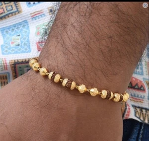 Best Quality Gold Plated Rudraksha Bracelet for Men - Picture 1 of 5
