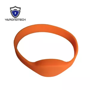 Braccialetto RFID 125khz solo lettura arancione silicone impermeabile -5pz - Foto 1 di 2