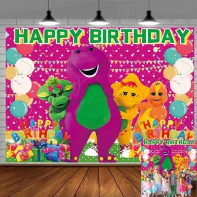 Barney and Friends Party supplies Backdrop Banner Poster 7x5ft Birthday Gift - Image 1 of 4