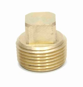 3/4 Male Npt Square Head Pipe Plug Bung Brass Fitting Water Oil Fuel Air Vacuum - Picture 1 of 8