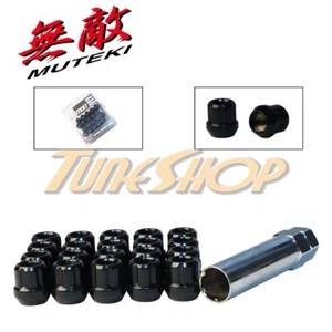 MUTEKI OPEN END SPLINE TUNER LOCK LUG NUTS 12X1.5 1.5 ACORN WHEEL RIM BLACK H - Picture 1 of 2