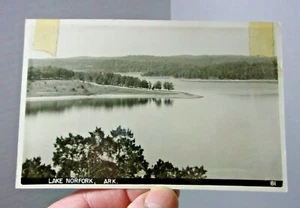 Lake Norfolk Ark Real Photo 1940's Vintage Postcard - Picture 1 of 3