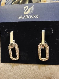 Swarovski Swan signed crystal pierced earrings - Bild 1 von 2