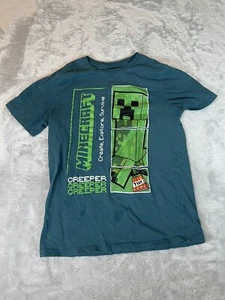 Old Navy Kids Minecraft Creeper Tshirt Sz 14-16 - Picture 1 of 4