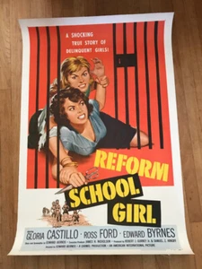 REFORM SCHOOL GIRL linen backed 1957 poster bad girl - Picture 1 of 1