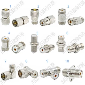 1x UHF PL259 SO239 Male Female to UHF Male Female Plug Jack Adapter RF Connector - Picture 1 of 11