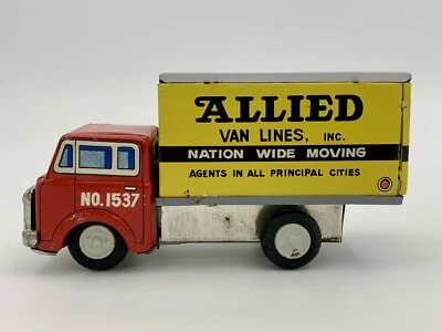 Camión de mudanza móvil de hojalata Allied Van Lines Nation Wide juguete/coleccionable hecho en Foto 1 de 4