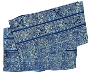 (2) VTG Hmong Blue Batik Indigo Lumbar Pillow Covers a Pair - Picture 1 of 6