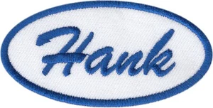 Patch - Hank Name Tag Retro Mechanic Uniform Costume Style Iron On #16328 - Picture 1 of 1