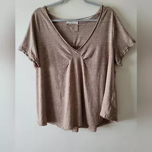 Camiseta túnica grande We The Free People marrón todo lo que necesitas boho relajada popover - Imagen 1 de 6