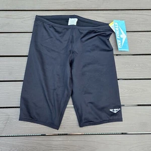 The Finals Men Solid Black Drawstring Swimsuit Jammer Size 32 New - Picture 1 of 3