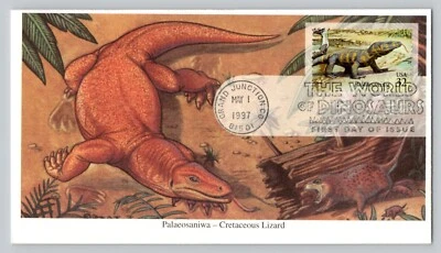 1997 Palaeosaniwa World of Dinosaurs FDC Mystic 32 Cent Stamp First Day Issue - Image 1 of 2