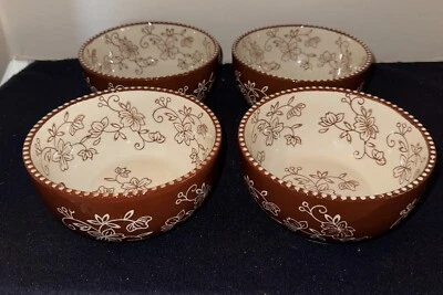 (Juego de 4) TAZONES DE CEREALES Temptations marrón chocolate 5 1/2" Foto 1 de 4
