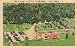Postcard Aerial View of the Lodge & Grounds Howe Caverns New York NY 1949 - Bild 1 von 2
