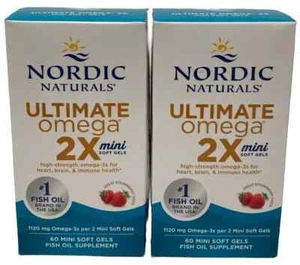 LOT OF 2 Nordic Naturals Ultimate Omega 2x Mini 60ct/ea Exp02/2027 - Picture 1 of 1