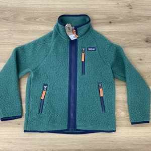 Patagonia Retro Pile Zip Jacket Youth Kids XS (5-6) Conifer Green NWT - Picture 1 of 7