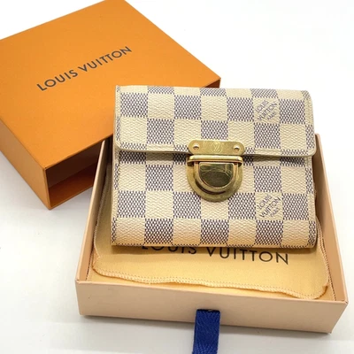 Auth Louis Vuitton Damier Azur Portefeuille Koala N60013 Wallet W/B/D i110390 - Image 1 of 4
