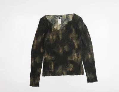 Top de encaje multicolor de manga larga para mujer MNG M Foto 1 de 4