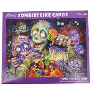 Vermont Christmas Company Zombies Like Candy 1000 Piece Halloween Jigsaw Puzzle - Picture 1 of 7