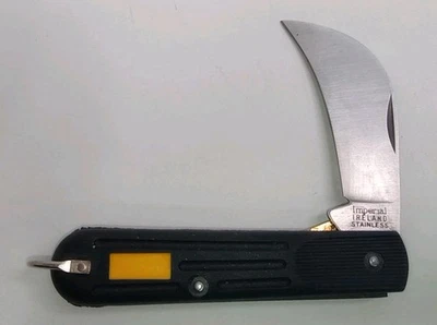 Navaja de bolsillo plegable Hawk Bill de una sola hoja de acero inoxidable Imperial Ireland de colección Foto 1 de 4