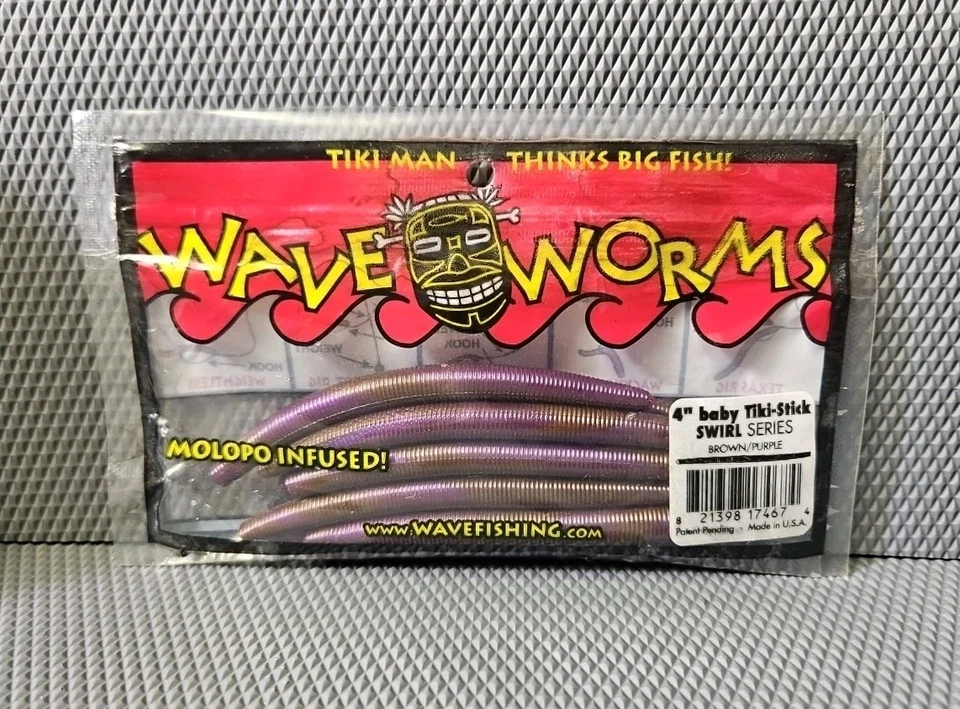Wave Worms Baby Tiki Stick Series Finesse Plástico Suave StickBait💯 Foto 1 de 1