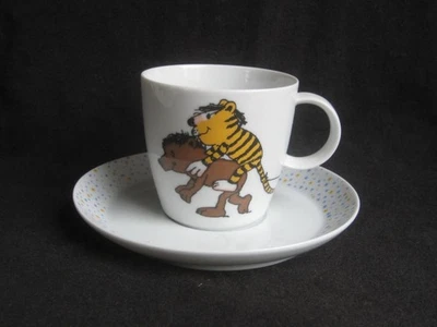 Thomas JANOSCH Tasse TIGER REITET BÄR 2tlg. KASTENFROSCH Kindergeschirr RAR+TOP - Bild 1 von 4