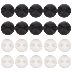 20 Pcs Data Cable Clamp Fixing Device Desk Cord Organizer Holder - Afbeelding 1 van 12