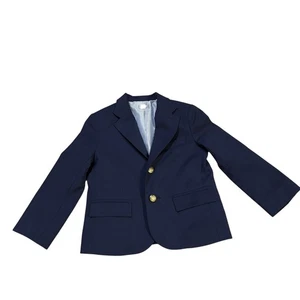Janie and Jack Boys Navy Blue Wool Blend Blazer Jacket Gold Buttons Size 3 - Picture 1 of 13