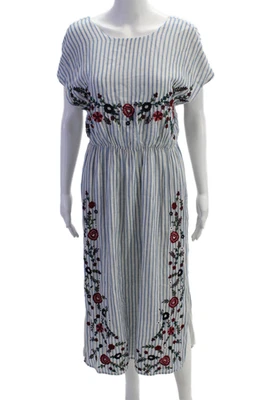 Vestido sin mangas bordado floral a rayas talla S de Zara Collection Trf para mujer Foto 1 de 4