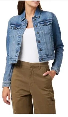  Joe's Marigold Denim  Crop Jacket Size Large Women’s Distressed  - Image 1 of 4