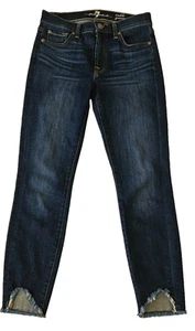 7 for all Mankind ausgefranste Ankle Gwenevere Skinny Stretch Jeans roher Saum 28"x26" - Bild 1 von 7