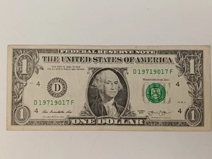 $1 Bill US Currency Birthday/Anniversary Note Sep. 17, 1971 - Picture 1 of 2