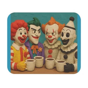 Claymation Clowns Mouse Pad Joker Pennywise Ronald McDonald Art The Clown It NEW - Picture 1 of 5
