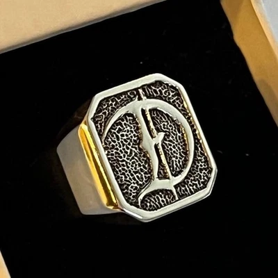 Personalized Monogram Engraved Signet Ring 925 Sterling Silver Dainty Ring - Image 1 of 4