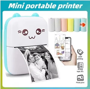 Mini Pocket Thermal Printer Wireless Bluetooth Sticker Photo Label Paper Maker - Picture 1 of 6