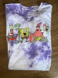 Nickelodeon SpongeBob SquarePants Mens Tie Dye Graphic Shirt Large - Picture 1 of 2
