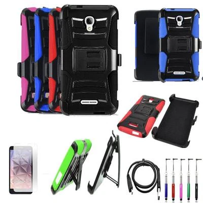 Phone Case For Alcatel allura Gophone Holster Cover USB Charger Film Stylus - Image 1 of 3