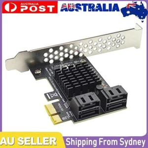4 Port SATA III PCIe Card 6Gbps SATA 3.0 to PCI Express 1X Adapter with Bracket - Picture 1 of 10