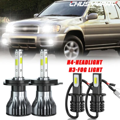 4X For Nissan Pathfinder 2001 2002 2003 2004 4-sides Headlight 9003+H3 Fog Bulbs - image 1 of 4