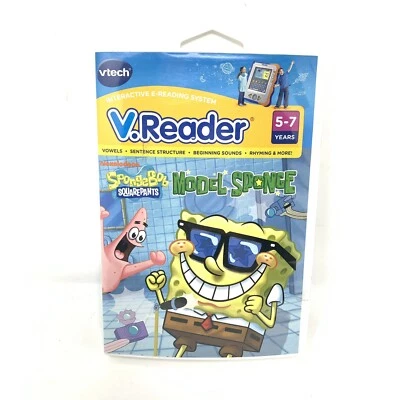 NEW V-Reader Game SpongeBob SquarePants~Vowels-Sentences-Rhyming & More Ages 5-7 - Image 1 of 2