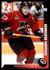 2003-04 Quebec Remparts QMJHL AUTO ALEXANDRE KOKEVNIKOV #23