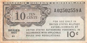 USA / MPC 10 Cents 1946 Series 461 Plate # 61 Circulated Banknote ZD - Picture 1 of 2