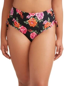 Terra & Sky Women's Plus Terra Floral Swimsuit Bottom, Rich Black, 0X (14W) - Picture 1 of 3