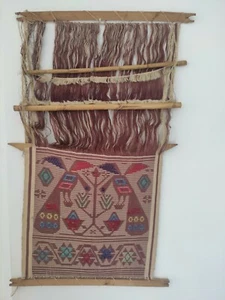 Indian Woven Canvas.Textile Art  Fiber Art Fabrics. Toile Tissé Indien. Tissus  - Picture 1 of 12